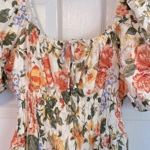 Faithful the brand Nikoleta mini linen dress with tie and waist rouching